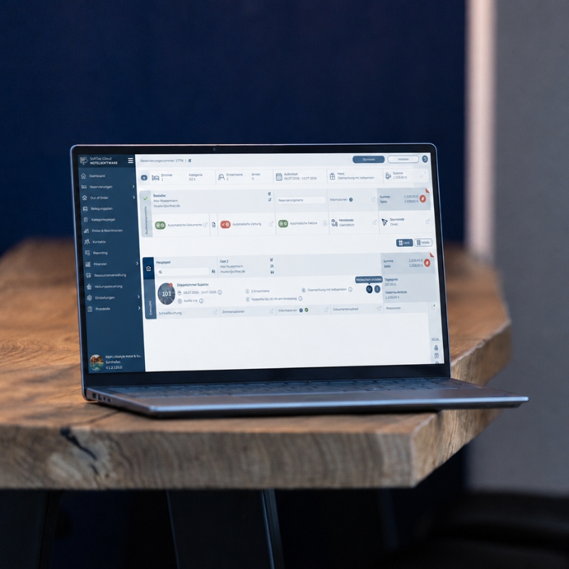 Rezeption arbeitet mit der SoftTec Cloud Hotelsoftware
