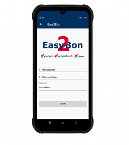 Mockup des Easy2Bon Kassensystem Mobile