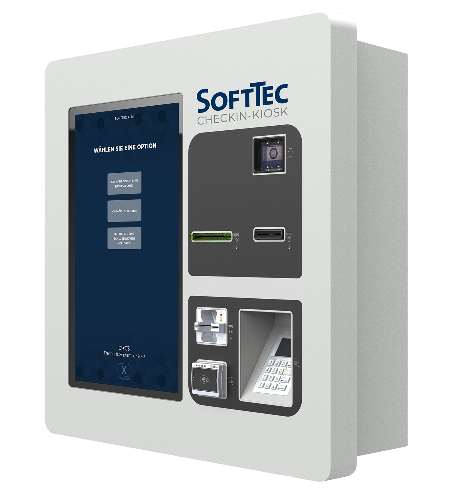 SoftTec Outdoor Checkin-Kiosk für die hotline Hotelsoftware