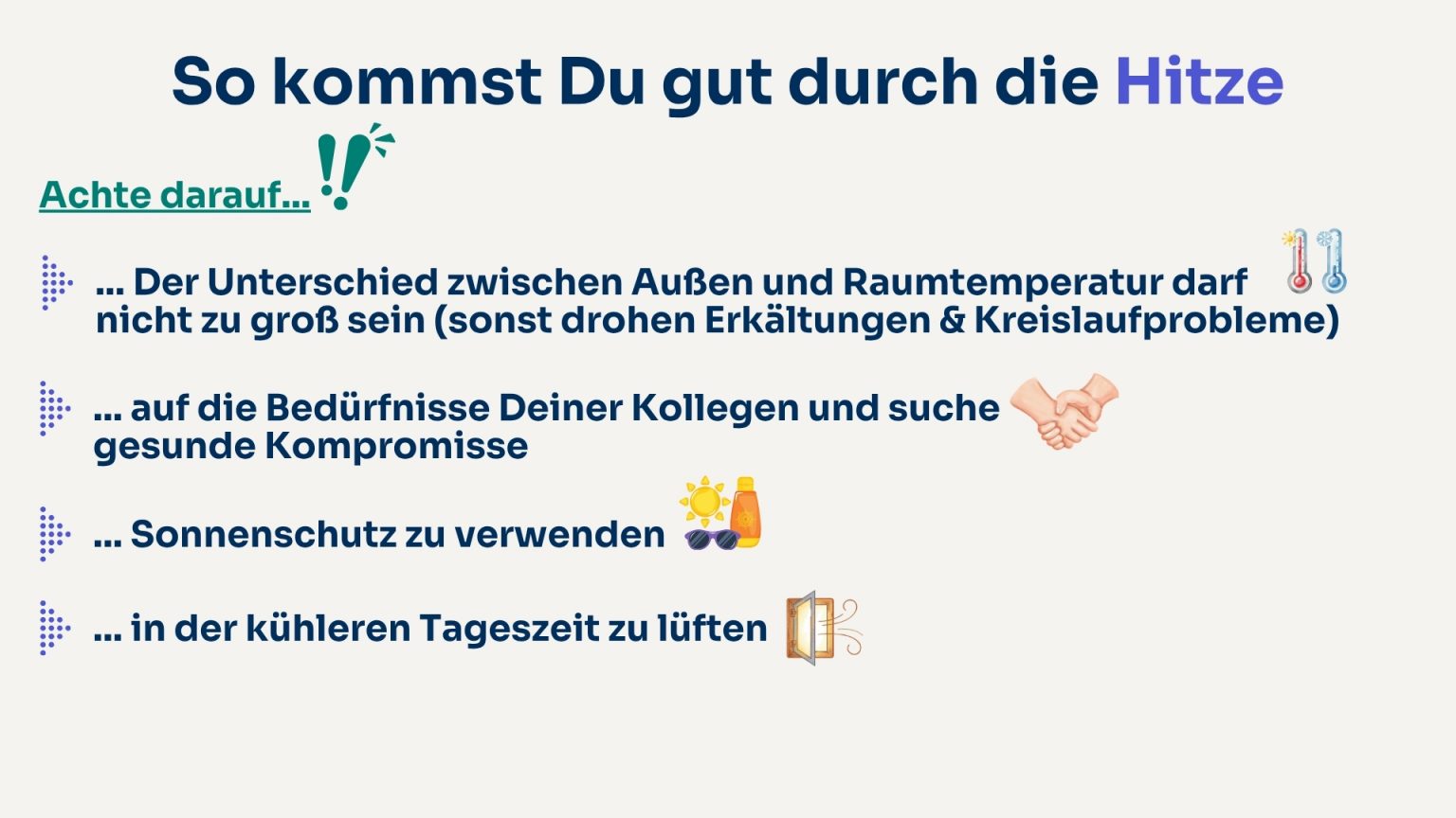 Tipps Hitze