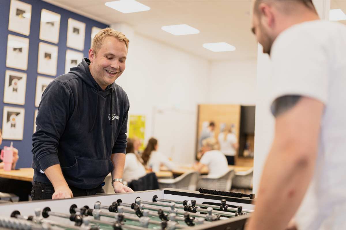 Kicker-Duelle in der Pause bei SoftTec