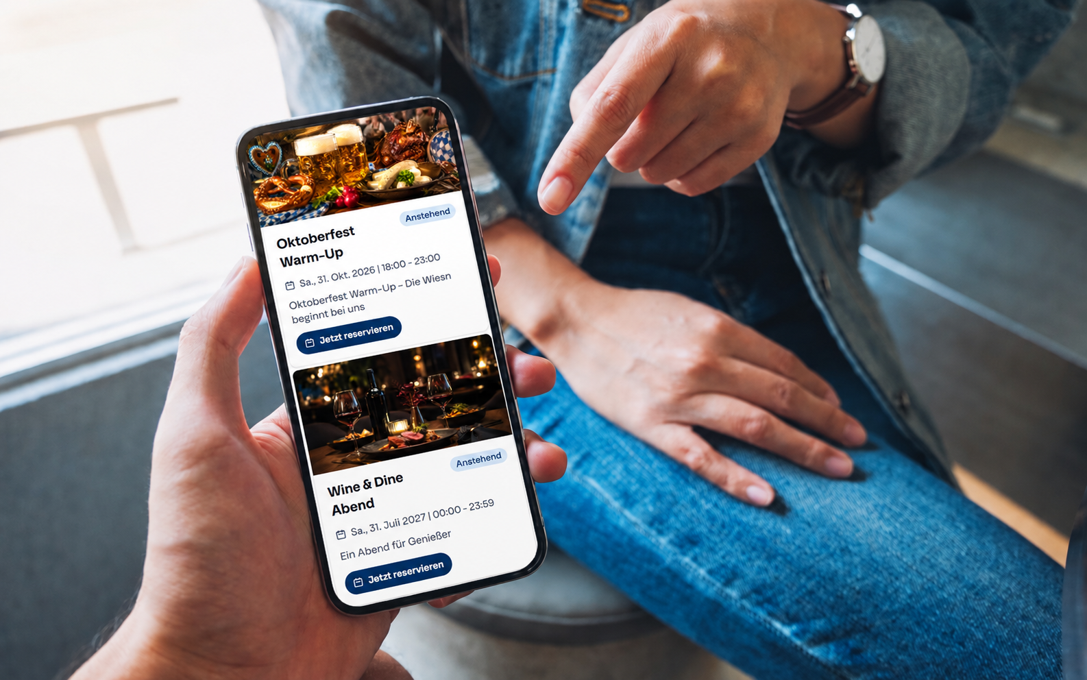 Events wie Live-Musik und Tastings im Reservierungssystem planen