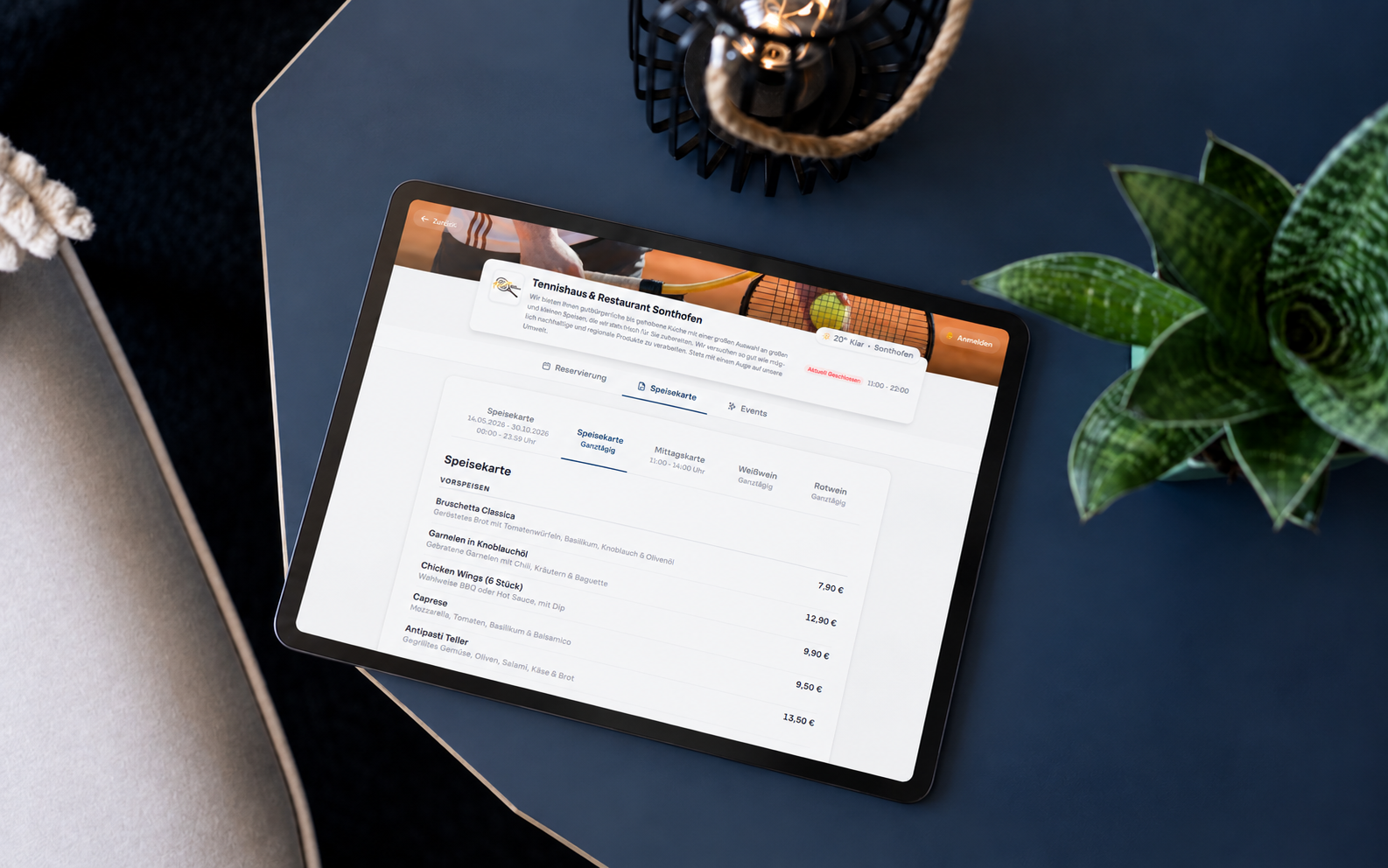 Digitale Speisekarte flexibel nach Tageszeit und Anlass anpassen